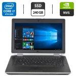 Ноутбук Б-клас Dell Latitude E6430 / 14" (1366x768) TN / Intel Core i7-3740QM (4 (8) ядра по 2.7 - 3.7 GHz) / 8 GB DDR3 / 240 GB SSD / nVidia NVS 5200M, 1 GB GDDR5, 64-bit / WebCam / DVD-ROM б/в