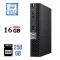 Неттоп Dell OptiPlex 7070 Micro USFF / Intel Core i7-9700T (8 ядер по 2.0 - 4.3 GHz) / 16 GB DDR4 / 250 GB SSD / Intel UHD Graphics 630 / DisplayPort б/в