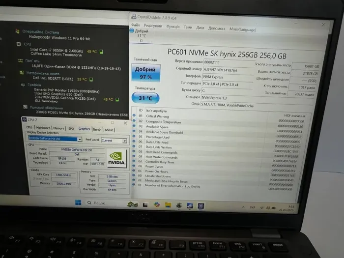 Ігровий ноутбук Dell Latitude 5401 / 14" (1920x1080) IPS / Intel Core i7-9850H (6 (12) ядер по 2.6 - 4.6 GHz) / 16 GB DDR4 / 256 GB SSD / nVidia GeForce MX150, 2 GB GDDR5, 64-bit / WebCam б/в - зображення 7