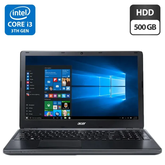 Ноутбук Acer Aspire E1-570G / 15.6" (1366x768) TN / Intel Core i3-3217U (2 (4) ядра по 1.8 GHz) / 4 GB DDR3 / 500 GB HDD / Intel HD Graphics 4000 / WebCam / VGA б/в - зображення 1