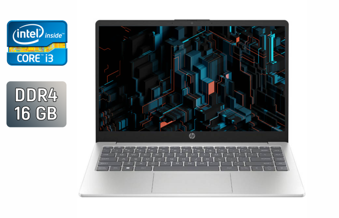 Ультрабук HP 14-ep0033cl / 14" (1920x1080) IPS / Intel Core i3-1315U (6 (8) ядер по 3.3 - 4.5 GHz) / 16 GB DDR4 / 512 GB SSD / Intel UHD Graphics / WebCam / TouchID / Windows 11 б/в - зображення 1