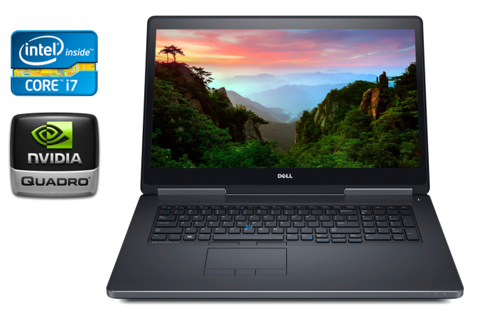 Мобільна робоча станція Dell Precision 7720 / 17,3" (1920x1080) IPS / Intel Core i7-6820HQ (4 (8) ядра по 2.7 - 3.6 GHz) / 32 GB DDR4 / 480 GB SSD / nVidia Quadro P3000, 6 GB GDDR5, 192-bit / WebCam / Windows 10 б/в - зображення 1