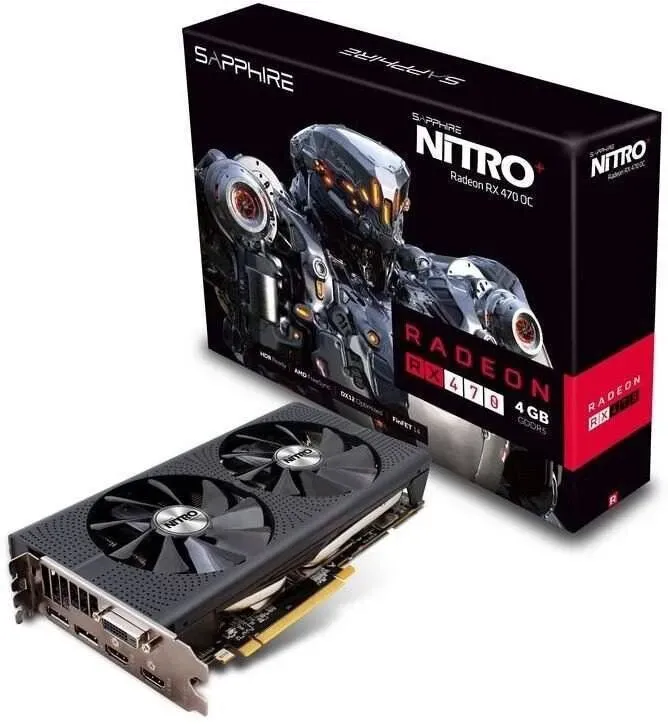 Дискретна відеокарта AMD Radeon RX 470 Nitro+, 8 GB GDDR5, 256-bit / 1x DVI, 2x HDMI, 2x DisplayPort / Коробка б/в - зображення 1