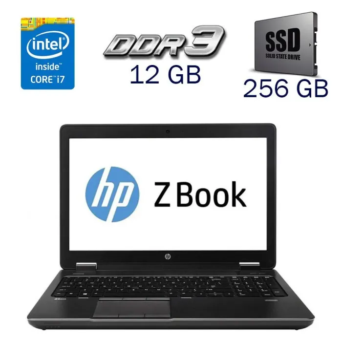Робоча станція Б-клас HP ZBook 15 G2 / 15.6" (1920x1080) TN / Intel Core i7-4710MQ (4 (8) ядра по 2.5 - 3.5 GHz) / 12 GB DDR3 / 256 GB SSD / nVidia Quadro K610M, 1 GB GDDR5, 64-bit / WebCam б/в - зображення 1