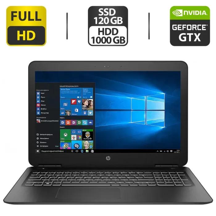 Ігровий ноутбук Б-клас HP Pavilion 15-bc504ur / 15.6" (1920x1080) IPS / Intel Core i5-9300H (4 (8) ядра по 2.4 - 4.1 GHz) / 8 GB DDR4 / 120 GB SSD + 1000 GB HDD / nVidia GeForce GTX 970M, 3 GB GDDR5, 192-bit / WebCam / HDMI б/в - зображення 1