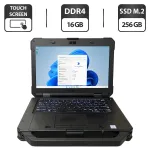 Захищений ноутбук Dell Latitude 5424 Rugged / 14" (1920x1080) IPS Touch / Intel Core i5-8350U (4 (8) ядра по 1.7 - 3.6 GHz) / 16 GB DDR4 / 256 GB SSD M.2 / Intel UHD Graphics 620 / WebCam / Fingerprint / Стилус б/в