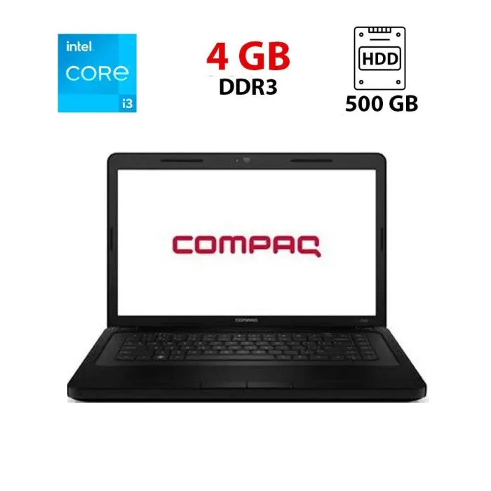 Ноутбук HP Compaq Presario CQ57 / 15.6" (1366x768) TN / Intel Core i3-2350M (2 (4) ядра по 2.3 GHz) / 4 GB DDR3 / 500 GB HDD / Intel HD Graphics 3000 / WebCam / АКБ не тримає б/в - зображення 1