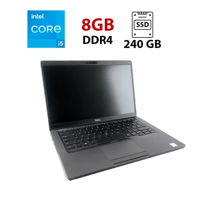 Ультрабук Dell Latitude 5400 / 14" (1920x1080) IPS / Intel Core i5-8350U (4 (8) ядра по 1.7 - 3.6 GHz) / 8 GB DDR4 / 240 GB SSD / Intel UHD Graphics 620 / WebCam / HDMI б/в - зображення 1