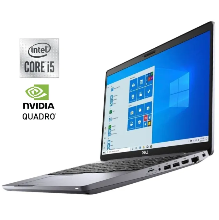 Мобільна робоча станція Б-класу Dell Precision 3551 / 15,6" (1920x1080) IPS / Intel Core i5-10300H (4 (8) ядра по 2,5 - 4,5 ГГц) / 16 ГБ DDR4 / 256 ГБ SSD NVMe / nVidia Quadro P620, 4 ГБ GDDR5, 128-біт / WebCam / Win 11 Pro б/в - зображення 1