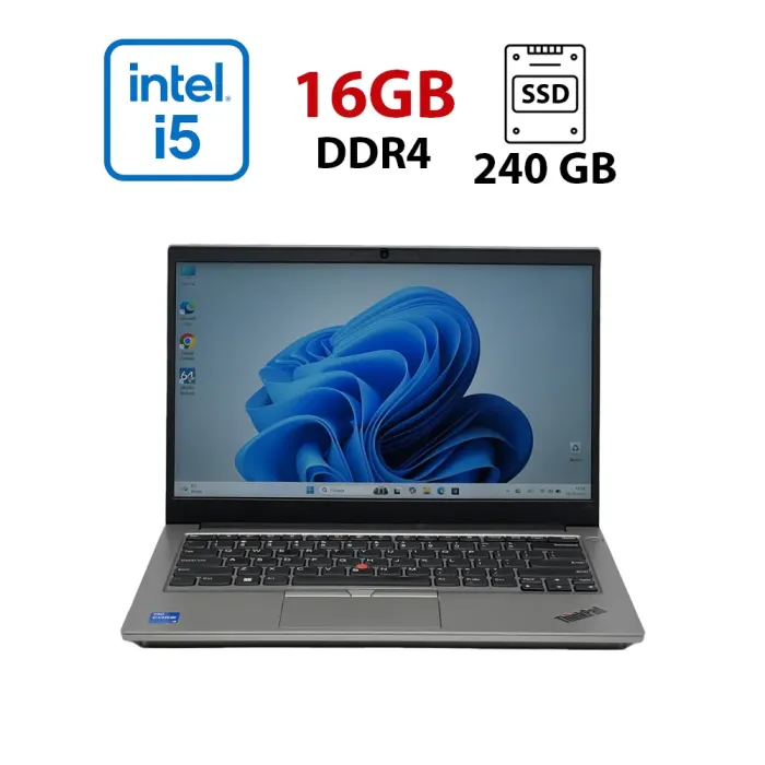 Ультрабук Lenovo ThinkPad E14 Gen 4 / 14" (1920x1080) IPS / Intel Core i5-1235U (10 (12) ядер по 3.3 - 4.4 GHz) / 16 GB DDR4 / 240 GB SSD / Intel Iris Xe Graphics / WebCam б/в - зображення 1