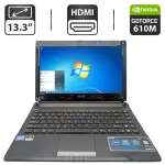 Ноутбук Asus U36S / 13.3" (1366x768) TN / Intel Core i5-2450M (2 ядра по 2.5 - 3.1 GHz) / 6 GB DDR3 / 320 GB HDD / nVidia GeForce 610M, 1 GB GDDR3, 64-bit / WebCam б/в