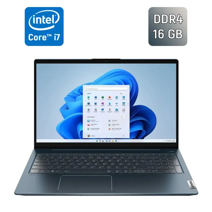 Ноутбук Lenovo IdeaPad 5 15IAL 7 / 15.6" (1920x1080) IPS / Intel Core i7-1255U (10 (12) ядер по 3.5 - 4.7 GHz) / 16 GB DDR4 / 1000 GB SSD / Intel Iris Xe Graphics eligible / WebCam / Windows 11 б/в - зображення 1