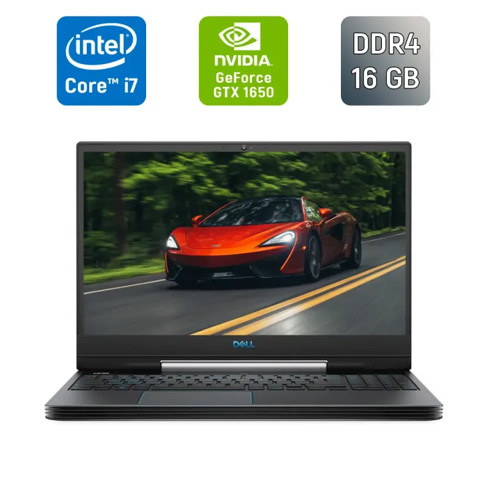 Ігровий ноутбук Dell G5 5590 / 15,6" (1920x1080) IPS / Intel Core i7-9750H (6 (12) ядер по 2,6 - 4,5 ГГц) / 16 ГБ DDR4 / 512 ГБ SSD / nVidia GeForce GTX 1650, 4 ГБ GDDR6, 128-біт / Веб-камера / Windows 10 б/в - зображення 1