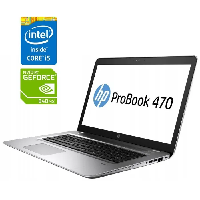 Ультрабук HP ProBook 470 G4 / 17.3" (1920x1080) IPS / Intel Core i5-7200U (2 (4) ядра по 2.5 - 3.1 GHz) / 8 GB DDR4 / 240 GB SSD / nVidia GeForce 930MX, 2 GB DDR3, 64-bit / WebCam б/в - зображення 1
