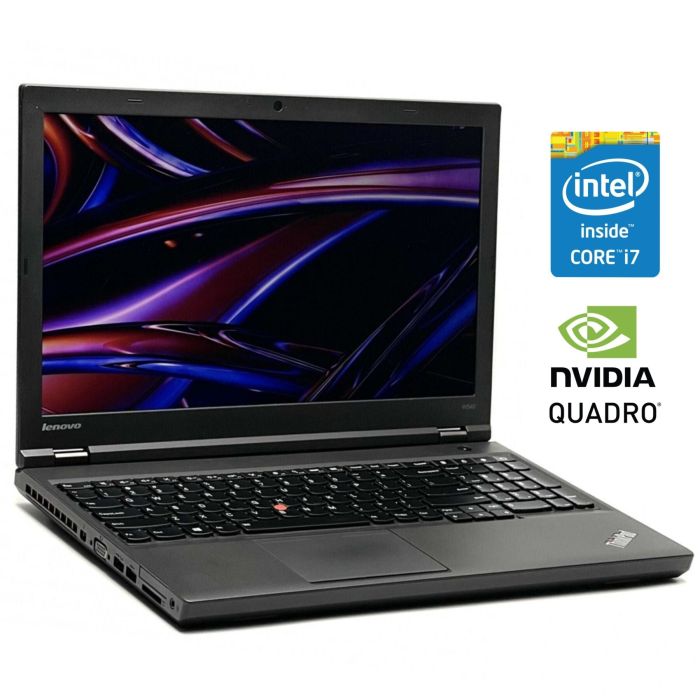 Мобільна робоча станція Б-класу Lenovo ThinkPad W540 / 15.6" (1920x1080) TN / Intel Core i7-4800MQ (4 (8) ядра по 2,7 - 3,7 ГГц) / 8 ГБ DDR3 / 256 ГБ SSD / nVidia Quadro K2100M, 2 ГБ GDDR5, 128-біт / WebCam / Win 10 Pro б/в - зображення 1