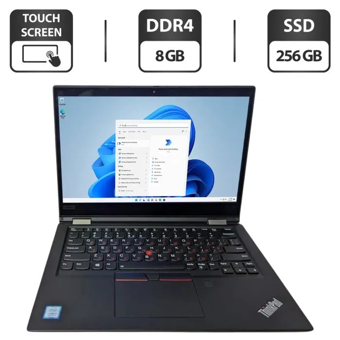 Ультрабук-трансформер Lenovo ThinkPad X390 Yoga / 13.3" (1920x1080) IPS Touch / Intel Core i5-8265U (4 (8) ядра по 1.6 - 3.9 GHz) / 8 GB DDR4 / 256 GB SSD / Intel UHD Graphics / WebCam б/в - зображення 1