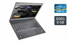 Ноутбук Б-клас Lenovo ThinkPad T440 / 14" (1600x900) TN / Intel Core i5-4300U (2 (4) ядра по 1.9 - 2.9 GHz) / 8 GB DDR3 / 240 GB SSD / Intel HD Graphics 4400 / WebCam / Windows 10 б/в