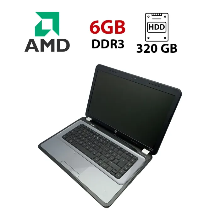 Ноутбук HP Pavilion g6-1000 / 15.6" (1366x768) TN / AMD A4-3300M (2 ядра по 1.9 - 2.5 GHz) / 6 GB DDR3 / 320 GB HDD / AMD Radeon HD 6480G / WebCam б/в - зображення 1