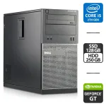 Комп'ютер Dell OptiPlex 390 Tower / Intel Core i5-2500K (4 ядра по 3.3 - 3.7 GHz) / 16 GB DDR3 / 128 GB SSD + 250 GB HDD / nVidia GeForce GT 610, 2 GB GDDR3, 64-bit / DVD-ROM б/в