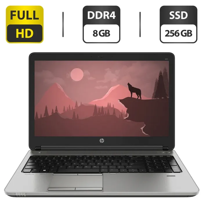 Ноутбук Б-клас HP ProBook 650 G2 / 15.6" (1920x1080) TN / Intel Core i5-6300U (2 (4) ядра по 2.4-3 GHz) / 8 GB DDR4 / 256 GB SSD / Intel HD Graphics 520 / WebCam / VGA б/в - зображення 1