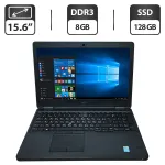 Ноутбук Б-клас Dell Latitude E5550 / 15.6" (1366x768) TN / Intel Core i5-5300U (2 (4) ядра по 2.3 - 2.9 GHz) / 8 GB DDR3 / 128 GB SSD / Intel HD Graphics 5500 / WebCam б/в