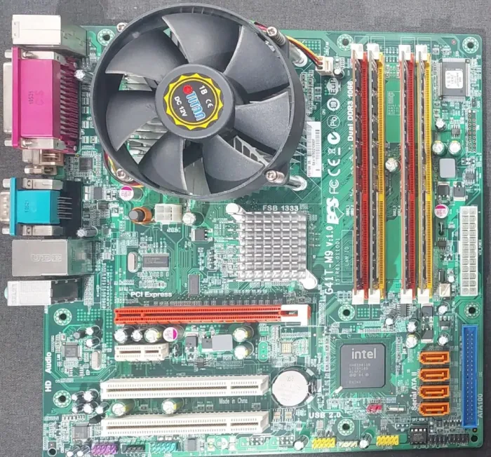 Комплект: Материнська плата Elitegroup G41T-M9 V1.0 / Intel Pentium E5800 (2 ядра по 3.2 GHz) / Intel GMA X4500 Graphics / Socket 775 / 8 GB DDR3 + Кулер б/в - зображення 2