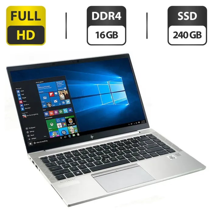Ультрабук HP EliteBook 840 G7 / 14" (1920x1080) IPS / Intel Core i5-10210U (4 (8) ядра по 1.6 - 4.2 GHz) / 16 GB DDR4 / 240 GB SSD / Intel UHD Graphics / WebCam б/в - зображення 1