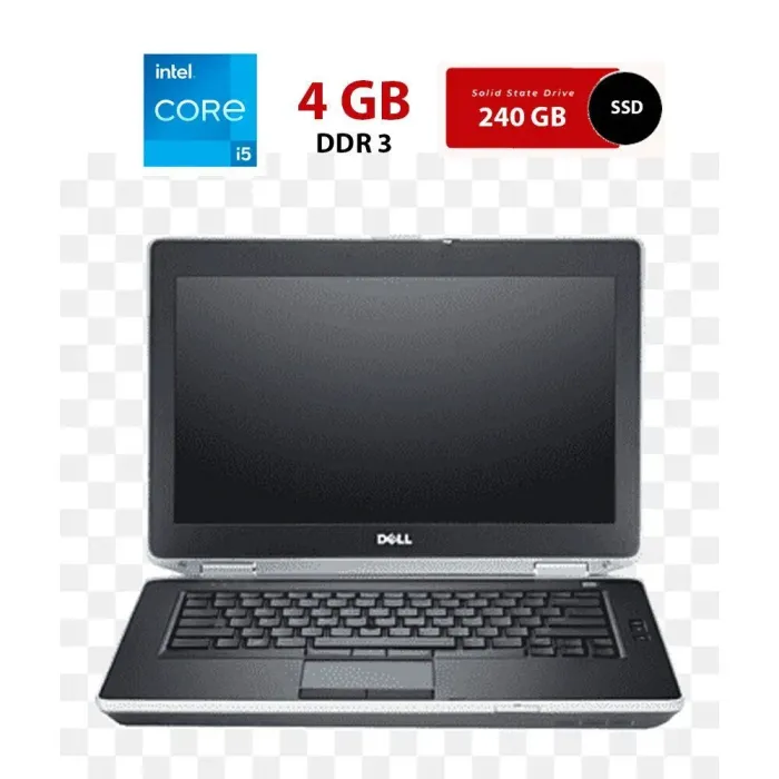 Ноутбук Б-клас Dell Latitude E5520 / 15.6" (1366x768) TN / Intel Core i5-2520M (2 (4) ядра по 2.5 - 3.2 GHz) / 4 GB DDR3 / 240 GB SSD / Intel HD Graphics 3000 / WebCam б/в - зображення 1