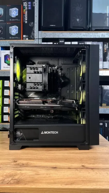 Збірка під замовлення: ігровий ПК Montech Air 1000 Premium Black Tower / AMD Ryzen 5 7500F (6 (12) ядер по 3.7 - 5.0 GHz) / 32 GB DDR5 / 1000 GB SSD M.2 / AMD Radeon RX 6700 XT, 12 GB GDDR6, 192-bit / 750W б/в - зображення 9