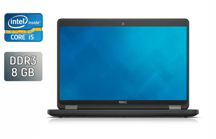 Ноутбук Dell Latitude E5450 / 14" (1366x768) TN / Intel Core i5-5200U (2 (4) ядра по 2.2 - 2.7 GHz) / 8 GB DDR3 / 240 GB SSD / Intel HD Graphics 5500 / WebCam / Windows 10 б/в - зображення 1