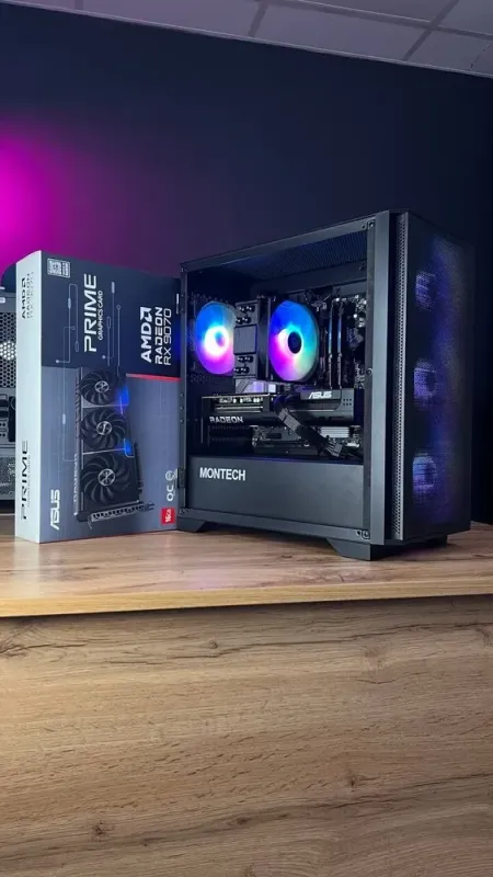Збірка на замовлення: ігровий ПК Montech Air 1000 Premium Black Tower / AMD Ryzen 5 7500F (6 (12) ядер по 3,7 - 5,0 ГГц) / 32 ГБ DDR5 / 1000 ГБ SSD M.2 / AMD Radeon RX 9070, 16 GB GDDR6, 256-bit / 750W - зображення 4
