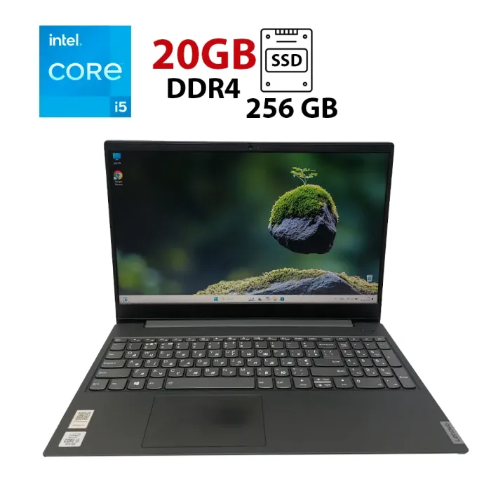 Ультрабук Lenovo IdeaPad S340 / 15.6" (1920x1080) TN / Intel Core i5-1035G1 (4 (8) ядра по 1.0 - 3.6 GHz) / 20 GB DDR4 / 256 GB SSD / Intel UHD Graphics / WebCam / USB 3.0 / HDMI б/в - зображення 1