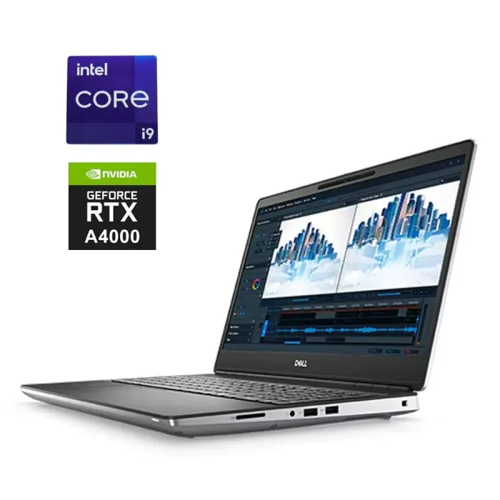 Мобільна робоча станція Dell Precision 7560 / 15.6" (1920x1080) IPS / Intel Core i9-11950H (8 (16) ядер по 2.6 - 5.0 GHz) / 32 GB DDR4 / 1000 GB SSD M.2 / nVidia RTX A4000, 8 GB GDDR6, 256-bit / WebCam б/в - зображення 1