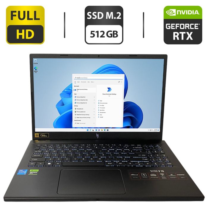 Ігровий ноутбук Acer Nitro ANV15-51-58A4 / 15,6" (1920x1080) IPS / Intel Core i5-13420H (8 (12) ядер по 3,4 - 4,6 ГГц) / 32 ГБ DDR5 / 512 ГБ SSD M.2 / nVidia GeForce RTX 4050, 6 ГБ GDDR6, 96-біт / Веб-камера б/в - зображення 1