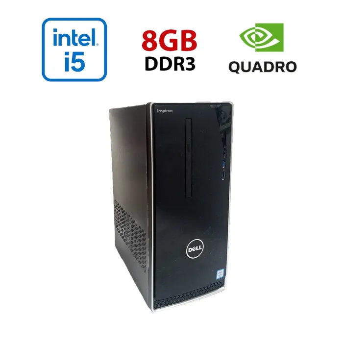 Ігровий ПК Dell Inspirion 3650 / Intel Core i5-6500 (4 ядра 3,2 - 3,6 ГГц) / 8 ГБ DDR3 / 256 ГБ SSD / nVidia Quadro K620, 2 ГБ GDDR3, 128-біт / Wi-Fi+Bluetooth / DVD / Win 10 Home Lic б/в - зображення 1