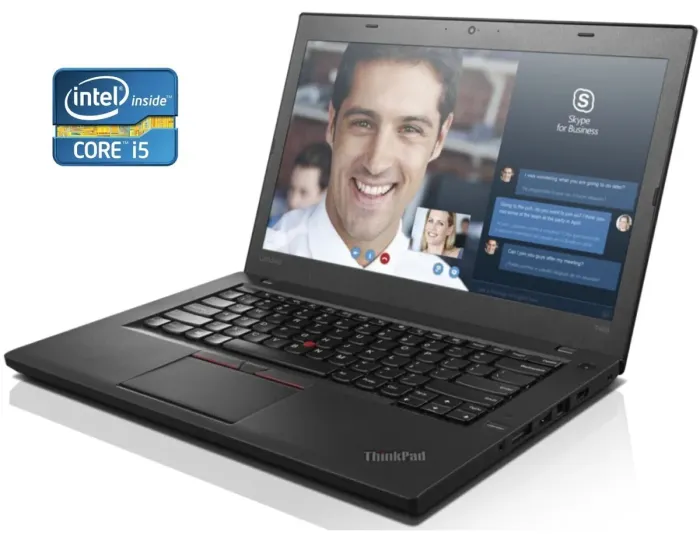 Ноутбук Lenovo ThinkPad T460 / 14" (1366x768) TN / Intel Core i5-6300U (2 (4) ядра по 2.4 - 3.0 GHz) / 8 GB DDR3 / 240 GB SSD / Intel HD Graphics 520 / WebCam б/в - зображення 1