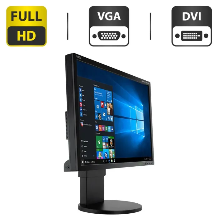 Монітор NEC MultiSync EA232WMi / 23" (1920x1080) IPS / VGA, DVI, DisplayPort / Вбудовані колонки 2x 1W / VESA 100x100 + Кабель живлення б/в - зображення 1
