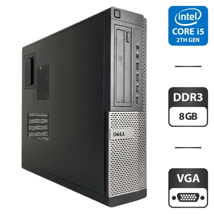 Комп'ютер Dell OptiPlex 790 Desktop / Intel Core i5-2400 (4 ядра по 3.1 - 3.4 GHz) / 8 GB DDR3 / 250 GB HDD / Intel HD Graphics 2000 / DVD-ROM / VGA б/в - зображення 1