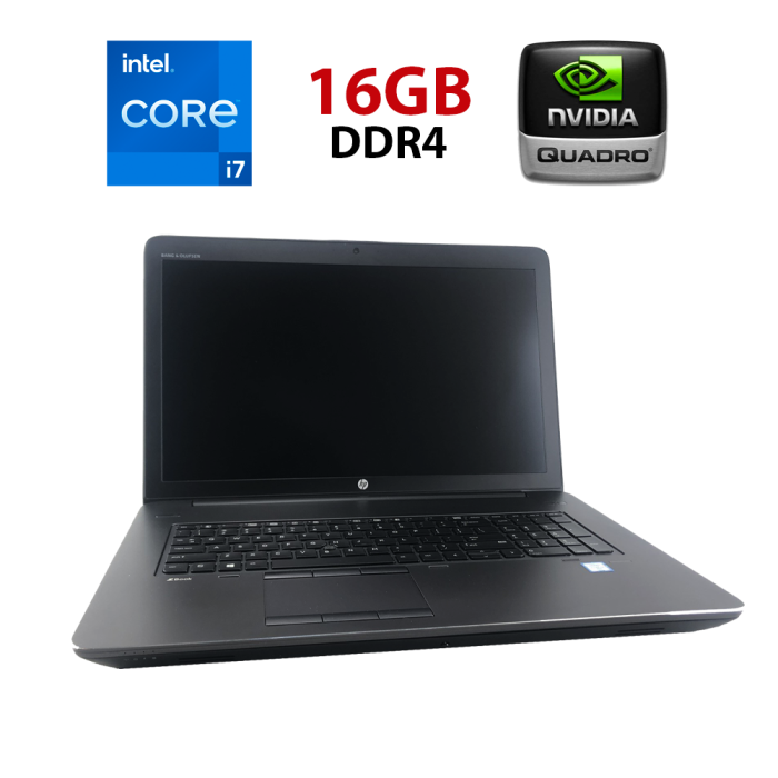 Мобільна робоча станція HP ZBook 17 G3 / 17,3" (1920x1080) IPS / Intel Core i7-6820HQ (4 (8) ядра по 2,7 - 3,6 ГГц) / 16 ГБ DDR4 / 512 ГБ SSD / nVidia Quadro M3000M, 4 ГБ GDDR5, 256-біт / WebCam б/в - зображення 1