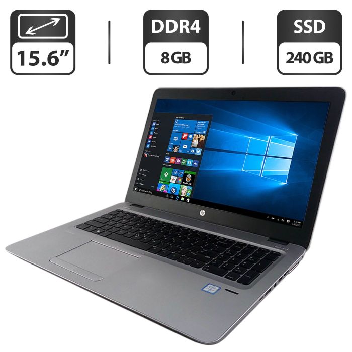 Ноутбук HP EliteBook 850 G3 / 15.6" (1366x768) TN / Intel Core i5-6200U (2 (4) ядра по 2.3 - 2.8 GHz) / 8 GB DDR4 / 240 GB SSD / Intel HD Graphics 520 / WebCam б/в - зображення 1