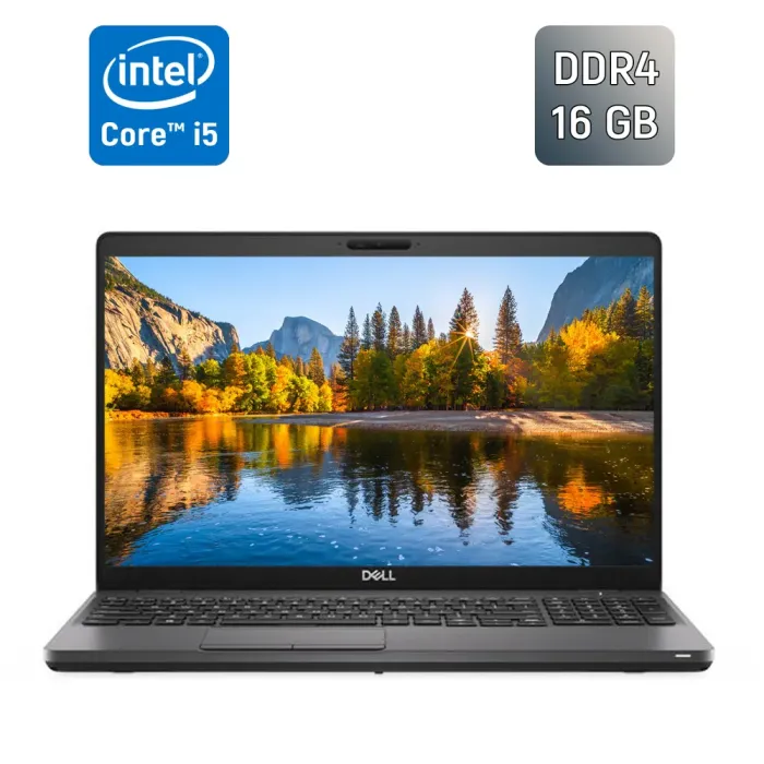 Ультрабук Dell Latitude 5500 / 15.6" (1920x1080) IPS / Intel Core i5-8365U (4 (8) ядра по 1.6 - 4.1 GHz) / 16 GB DDR4 / 256 GB SSD / Intel UHD Graphics / HDMI / WebCam б/в - зображення 1