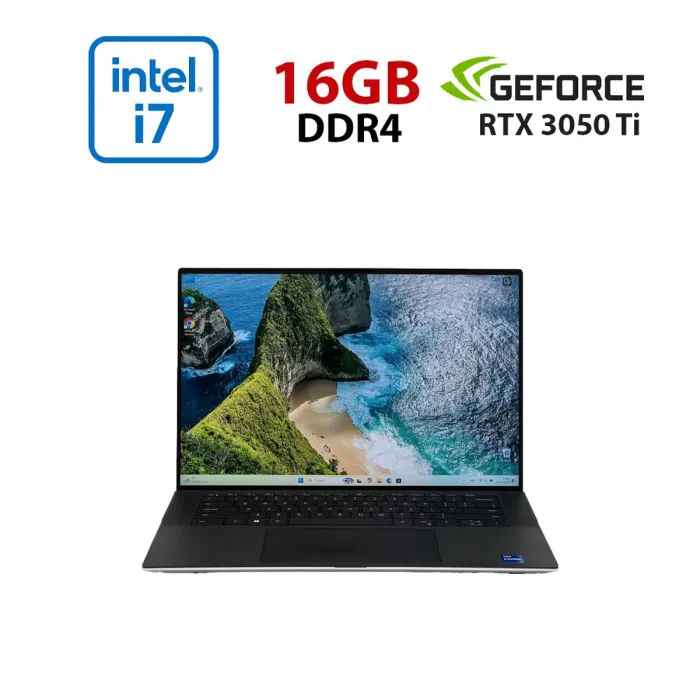 Ігровий ноутбук Б-класу Dell XPS 15 9510 / 15,6" (3456x2160) OLED / Intel Core i7-11800H (8 (16) ядер по 4,6 ГГц) / 16 ГБ DDR4 / 480 ГБ SSD / nVidia GeForce RTX 3050, 4 ГБ GDDR6, 128-біт / Веб-камера б/в - зображення 1