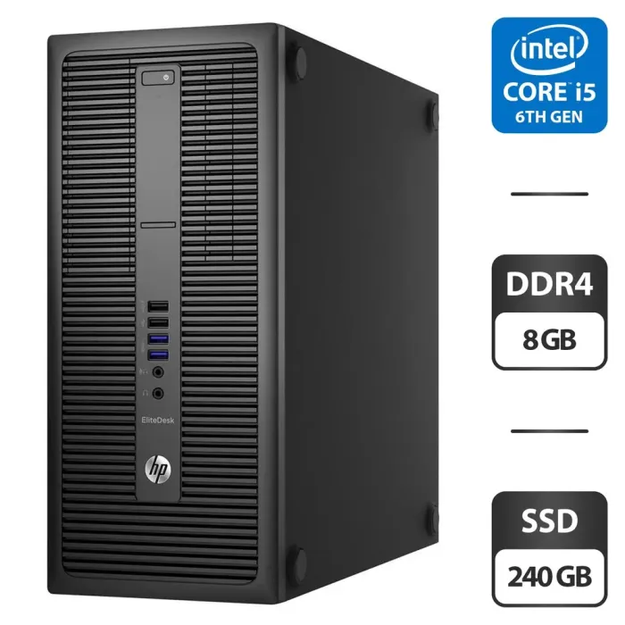 Комп'ютер HP ProDesk 600 G2 Tower / Intel Core i5-6500 (4 ядра по 3.2 - 3.6 GHz) / 8 GB DDR4 / 240 GB SSD / Intel HD Graphics 530 б/в - зображення 1