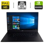 Мобільна робоча станція Б-клас Dell Precision 5530 / 15.6" (1920x1080) IPS / Intel Core i5-8400H (4 (8) ядра по 2.5 - 4.2 GHz) / 16 GB DDR4 / 256 GB SSD + 1000 GB HDD / nVidia Quadro P1000, 4 GB GDDR5, 128-bit / WebCam б/в