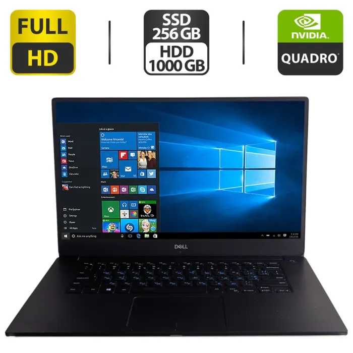 Мобільна робоча станція Б-клас Dell Precision 5530 / 15.6" (1920x1080) IPS / Intel Core i5-8400H (4 (8) ядра по 2.5 - 4.2 GHz) / 16 GB DDR4 / 256 GB SSD + 1000 GB HDD / nVidia Quadro P1000, 4 GB GDDR5, 128-bit / WebCam б/в - зображення 1