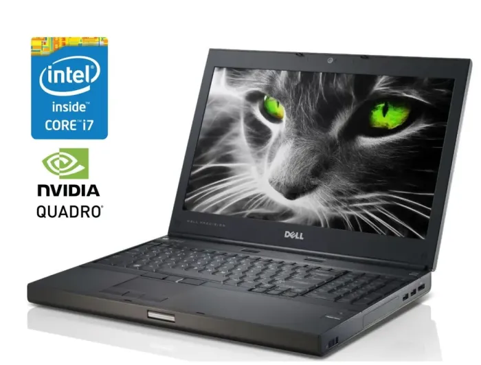 Мобільна робоча станція Dell Precision M6700 / 17.3" (1920x1080) TN / Intel Core i7-3720QM (4 (8) ядра по 2.6 - 3.6 GHz) / 8 GB DDR3 / 256 GB SSD / nVidia Quadro K3000M, 2 GB GDDR5, 256-bit / Win 10 Pro б/в - зображення 1