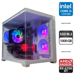 Збірка на замовлення: ігровий ПК Gamdias Aura GC10M ARGB White Tower / Intel Core i5-12400F (6 (12) ядер по 2,5 - 4,4 ГГц) / 16 ГБ DDR4 / 1000 ГБ SSD M.2 / AMD Radeon RX 6700 XT, 12 GB GDDR6, 192-bit / 650W б/в