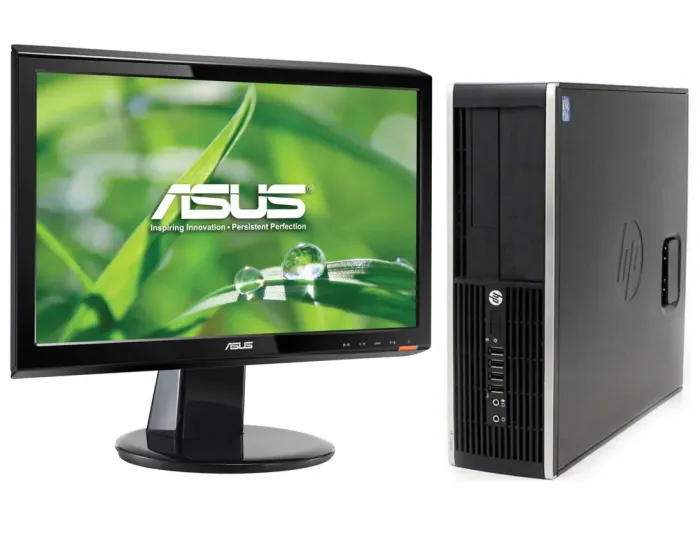 Комплект ПК: HP Compaq Pro 6300 SFF / Intel Core i5-3570S (4 ядра по 3.1 - 3.8 GHz) / 8 GB DDR3 / 500 GB HDD / Intel HD Graphics 2500 + Монітор Asus VH192D / 19" (1366x768) TN / 1x VGA / VESA 100x100 б/в - зображення 1
