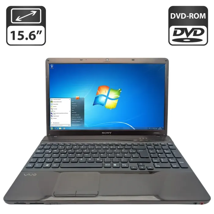 Ноутбук Sony VPC EB1C5E / 15.6" (1920x1080) TN / Intel Core i5-520M (2 (4) ядра по 2.4 - 2.9 GHz) / 8 GB DDR3 / 500 GB HDD / AMD Radeon HD 5650, 1 GB GDDR3, 128-bit / WebCam / DVD-ROM б/в - зображення 1