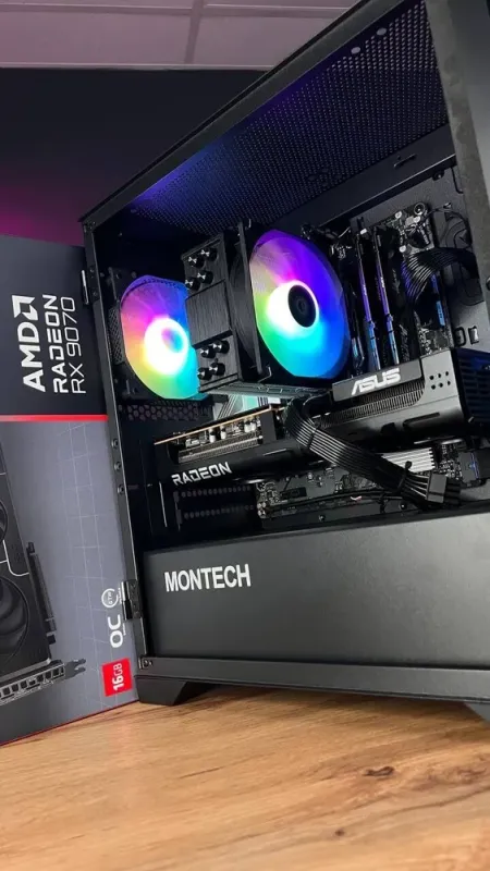 Збірка на замовлення: ігровий ПК Montech Air 1000 Premium Black Tower / AMD Ryzen 5 7500F (6 (12) ядер по 3,7 - 5,0 ГГц) / 32 ГБ DDR5 / 1000 ГБ SSD M.2 / AMD Radeon RX 9070, 16 GB GDDR6, 256-bit / 750W - зображення 5